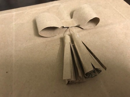 Simple Tassel Bow Gift Topper - choosing a good spot for the bow