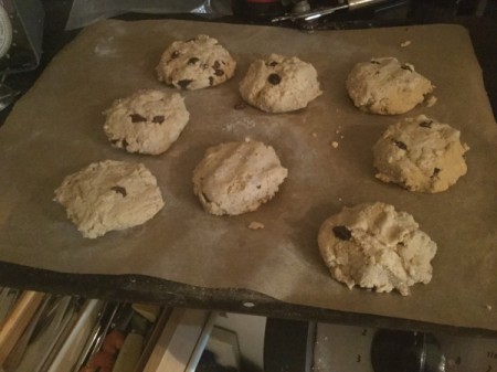 scones on baking sheet