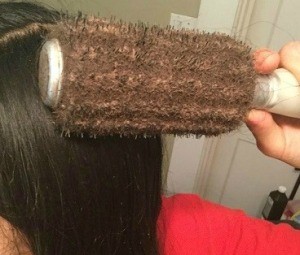 brushing through hair