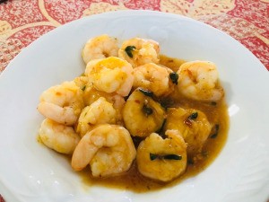 Sweet Chili Shrimp in bowl