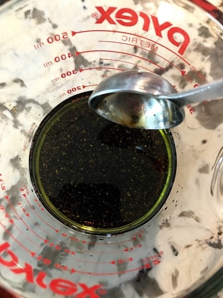 mixing vinaigrette