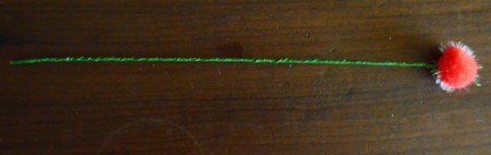 Bunch of Newspaper Roses - pom pom glued to wire