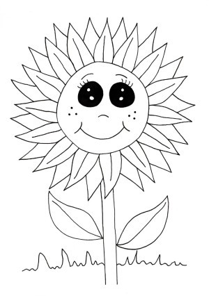 Fun Fall Activities For Kids - cute sunflower coloring page