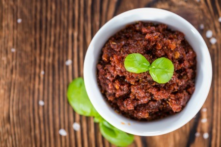 Roasted Tomato Pesto Sauce in a bowl.