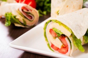 Tortilla wrap sandwich.