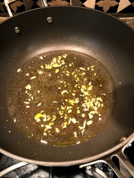 sauteing garlic