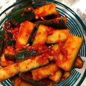 Cucumber Kimchi in bowl