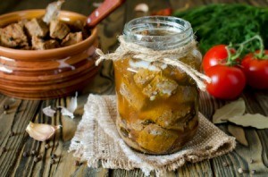 Canning jar full of Meat.