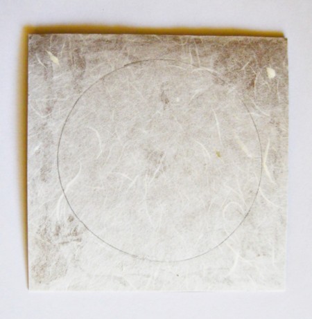 Fall Wreath Birthday Card - use pencil to trace a circle onto the tissue paper