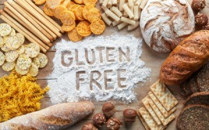 Gluten free written in flour.