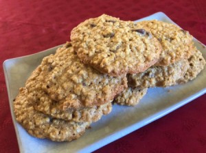 Chocolate Chip Oatmeal Cookies on tray