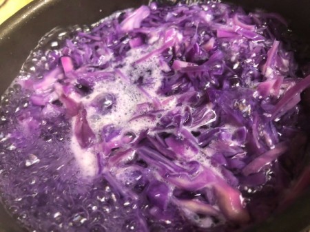 DIY Organic Food Colouring - boiling red cabbage