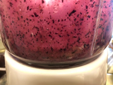 DIY Organic Food Colouring - blending blue berries and water