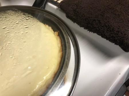 covered Cheese Tart on towel