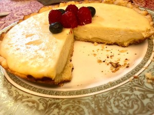 Stovetop Cheese Tart on plate