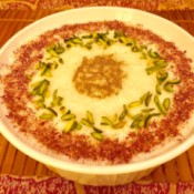 decorated Rose Pistachio Rice Pudding
