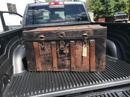 Information on an Old Steamer Trunk - trunk in the back of a pickup truck
