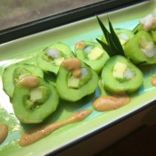 cucumber sushi on plate