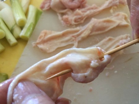 piercing skin on skewer