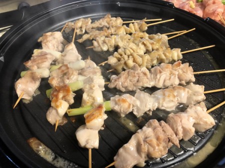 grilling Skewered Chicken