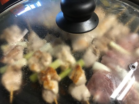 covered skewed chicken