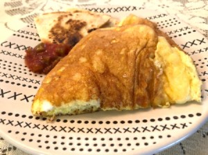 Cheese Souffle Omelette on plate