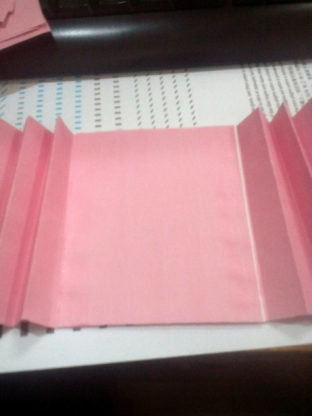 Paper Card Organizer - glue down one of the squares connecting the two accordion folded papers