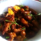 Honey-Orange Glazed Pork in bowl