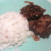 Tuna Cheese Patties on plate with rice