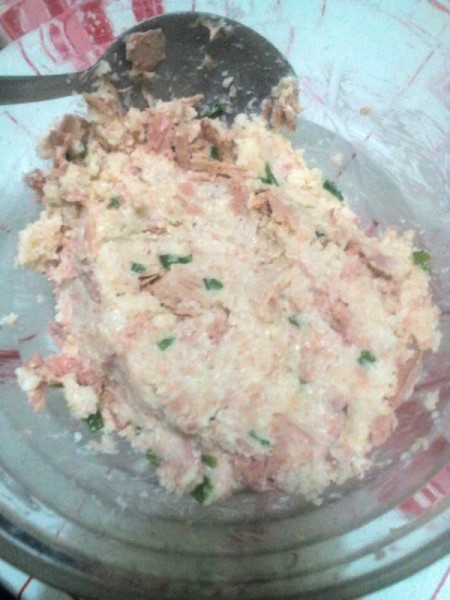 mixing all ingredients together