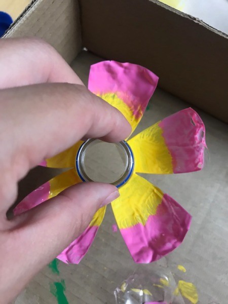 Photo Clip Banner - dark pink painted petals