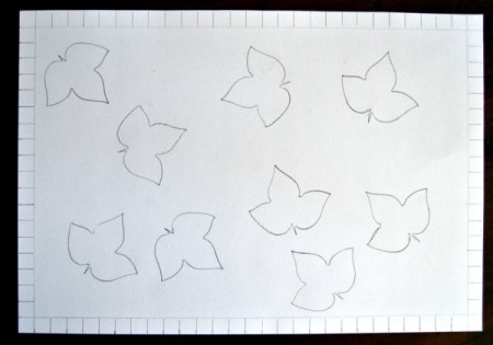 Raised Salt Fall Kids' Artwork - trace leaves using the stencil