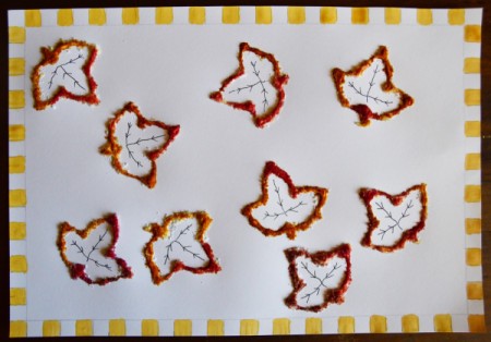 Raised Salt Fall Kids' Artwork - add veins to leaves with black pen