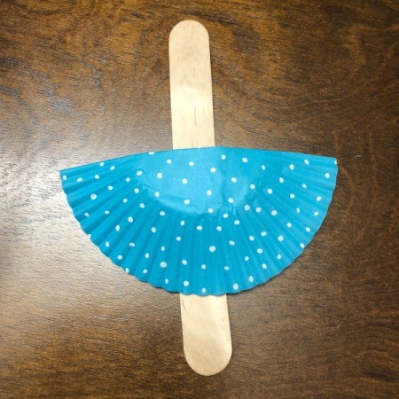 Ballerina Craft Stick - positioned on stick