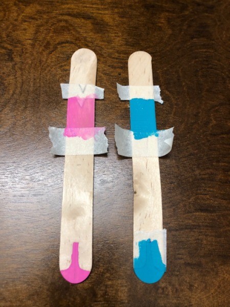 Ballerina Craft Stick - tape off and paint on top of costume, allow to dry