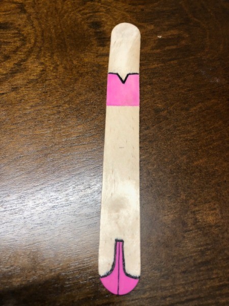 Ballerina Craft Stick - top of costume details added