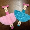 Ballerina Craft Stick - finished pink and blue ballerinas