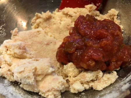 salsa added to to mixture