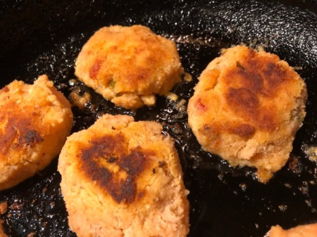 fried Tuna Cakes in pan