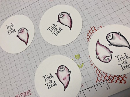 Ghost decals cut into circles.