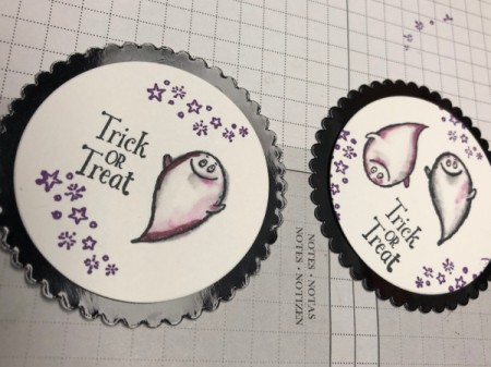 A decal for the front of the card, saying "Trick or Treat"