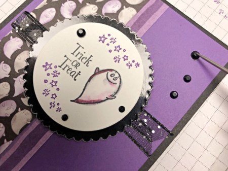 Finishing touches on the Halloween card.