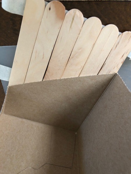 Upcycled Cardboard Box to Gift Basket - repeat on the slanted sides of the box