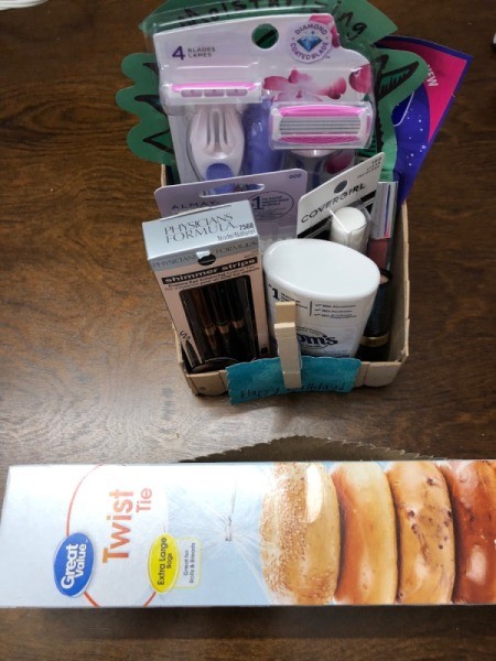 Upcycled Cardboard Box to Gift Basket - place gifts in the box