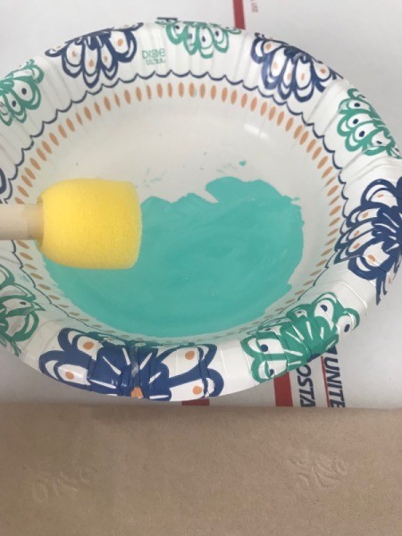 Upcycled Cardboard Box to Gift Basket - acrylic paint for a making a gift card