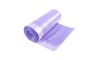 Purple garbage bags