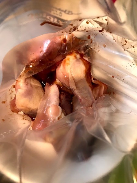 Drumsticks in marinade