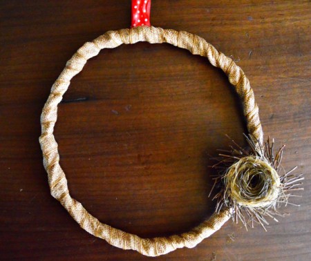 Elements of Nature Fall Wreath - hang the wreath to place nest, take down and glue nest in place