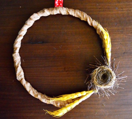Elements of Nature Fall Wreath - hot glue the wheat in place