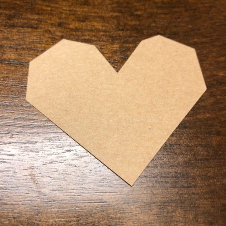 Geometric Heart Card - trimmed heart shape